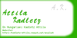 attila kadletz business card